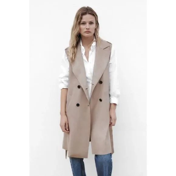 NWT - Zara Medium Faux Suede Vest Jacket- - Picture 1 of 16